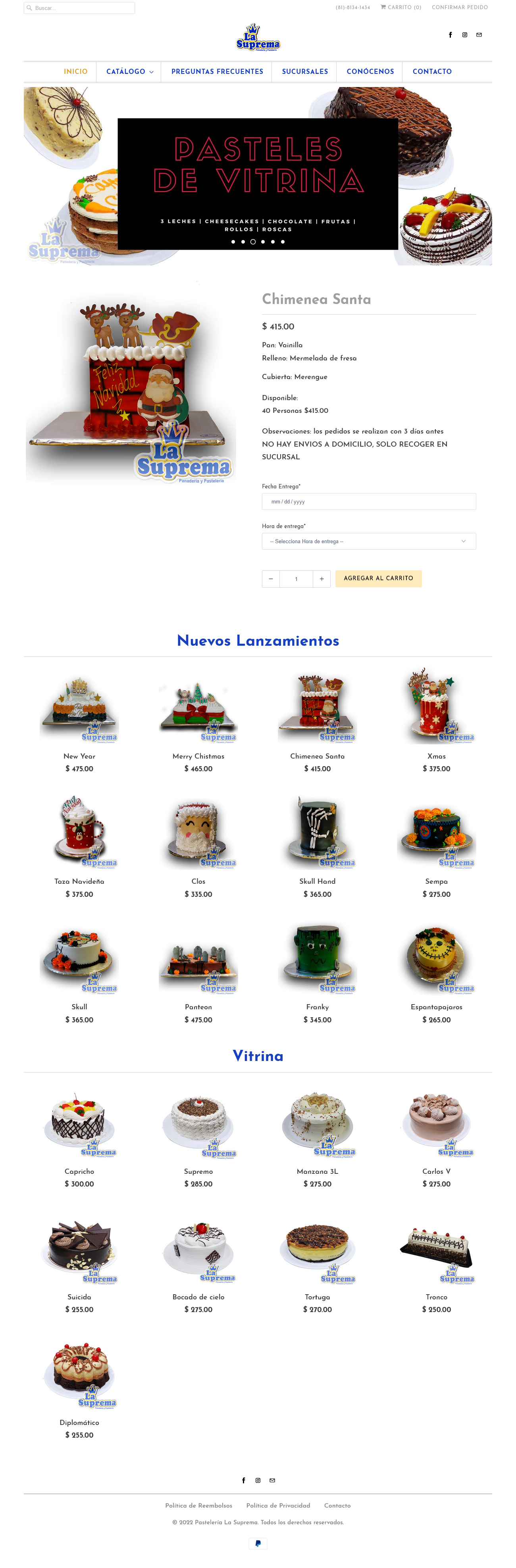 Sitio Web Pasteleria Suprema